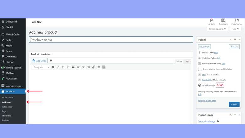 Adding jewelry products in WooCommerce
