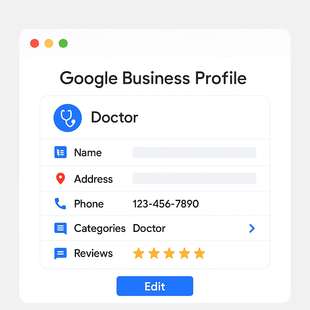 Google Business Profile dashboard for healthcare