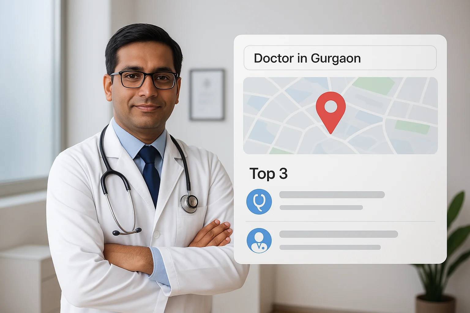 Google Local 3-Pack search results for doctors