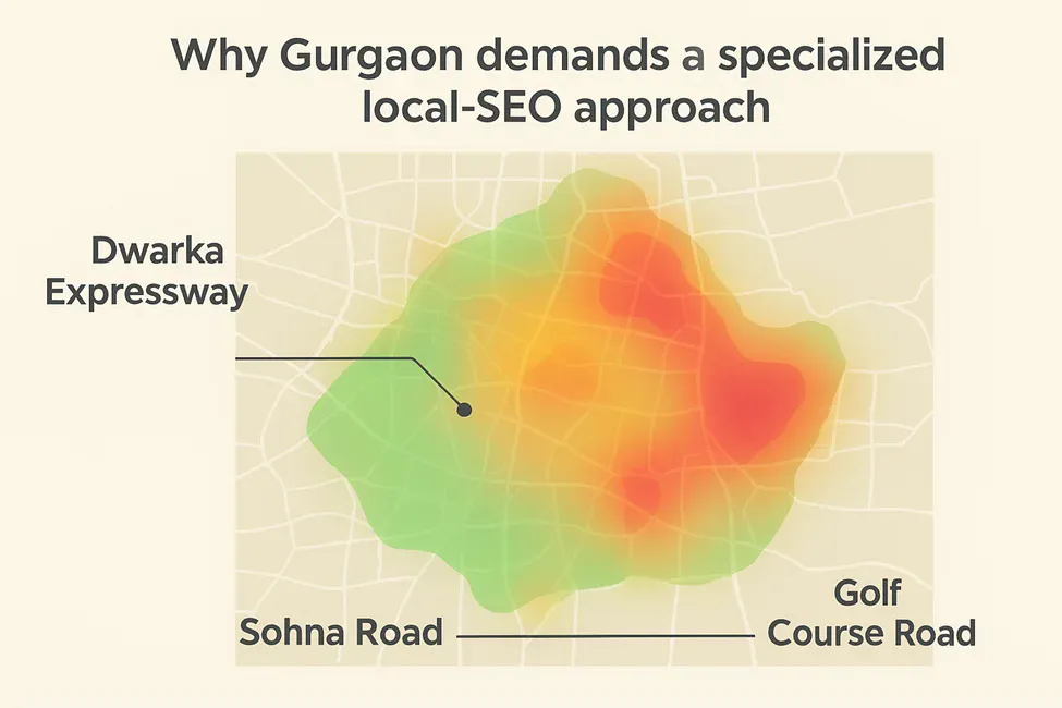 Analytics dashboard showing Gurgaon property search patterns