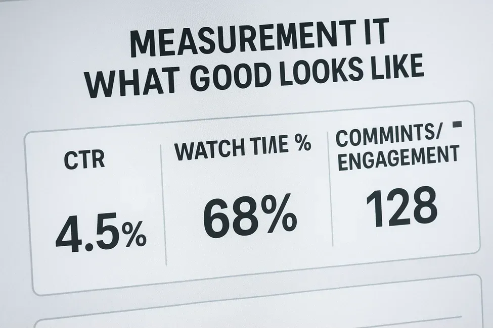 Analytics dashboard showing video performance metrics