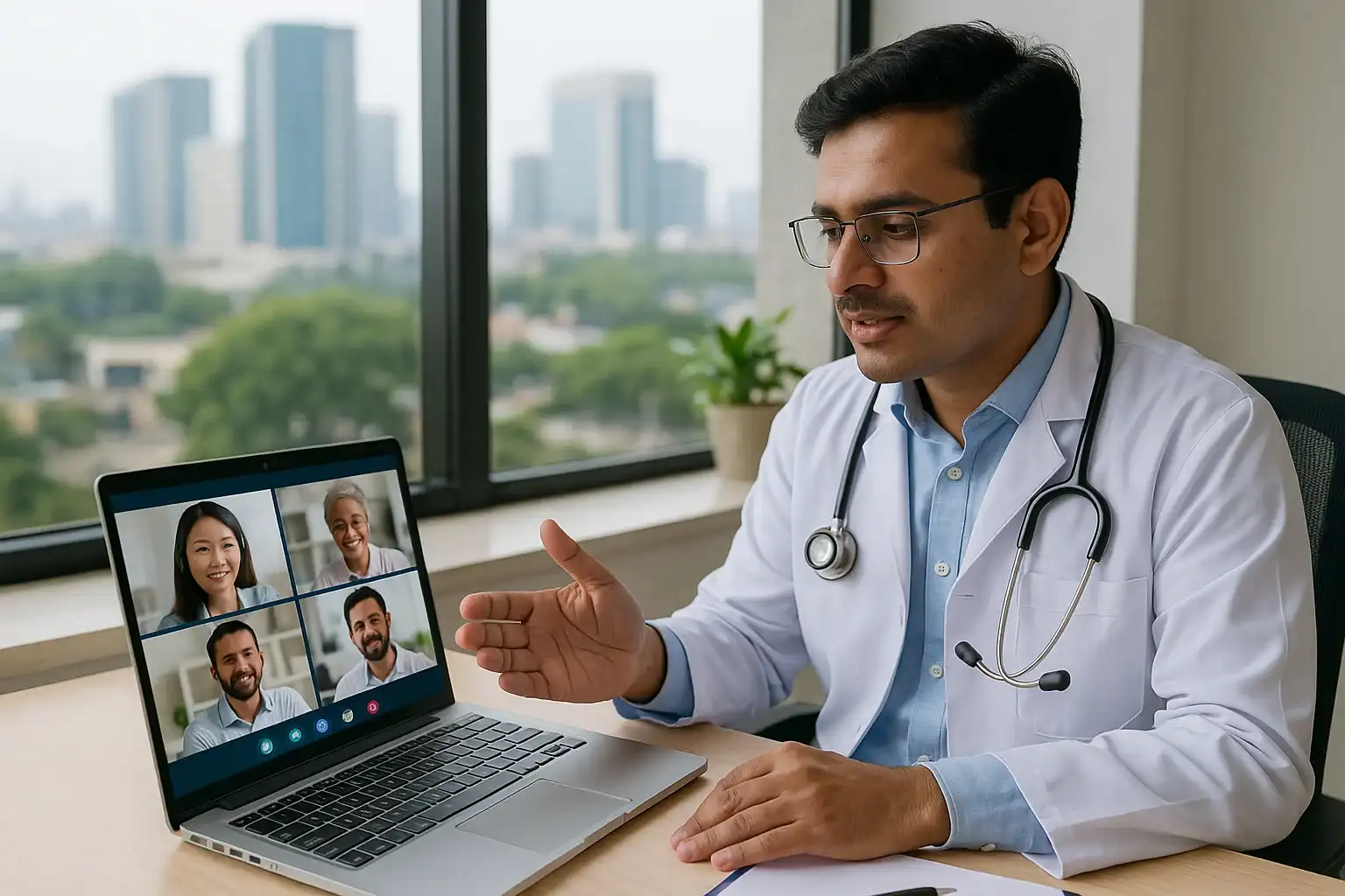 Healthcare professional creating Instagram content