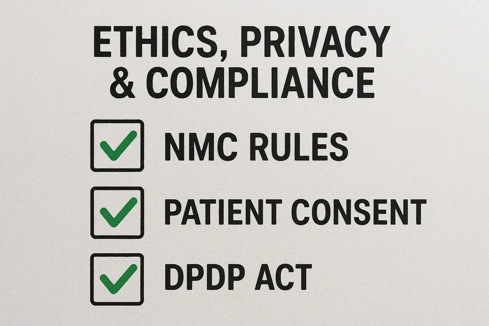 Medical professional reviewing compliance documents