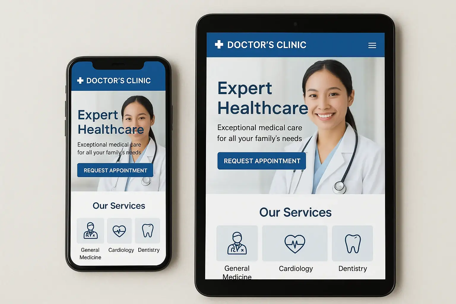 Mobile-responsive healthcare website design