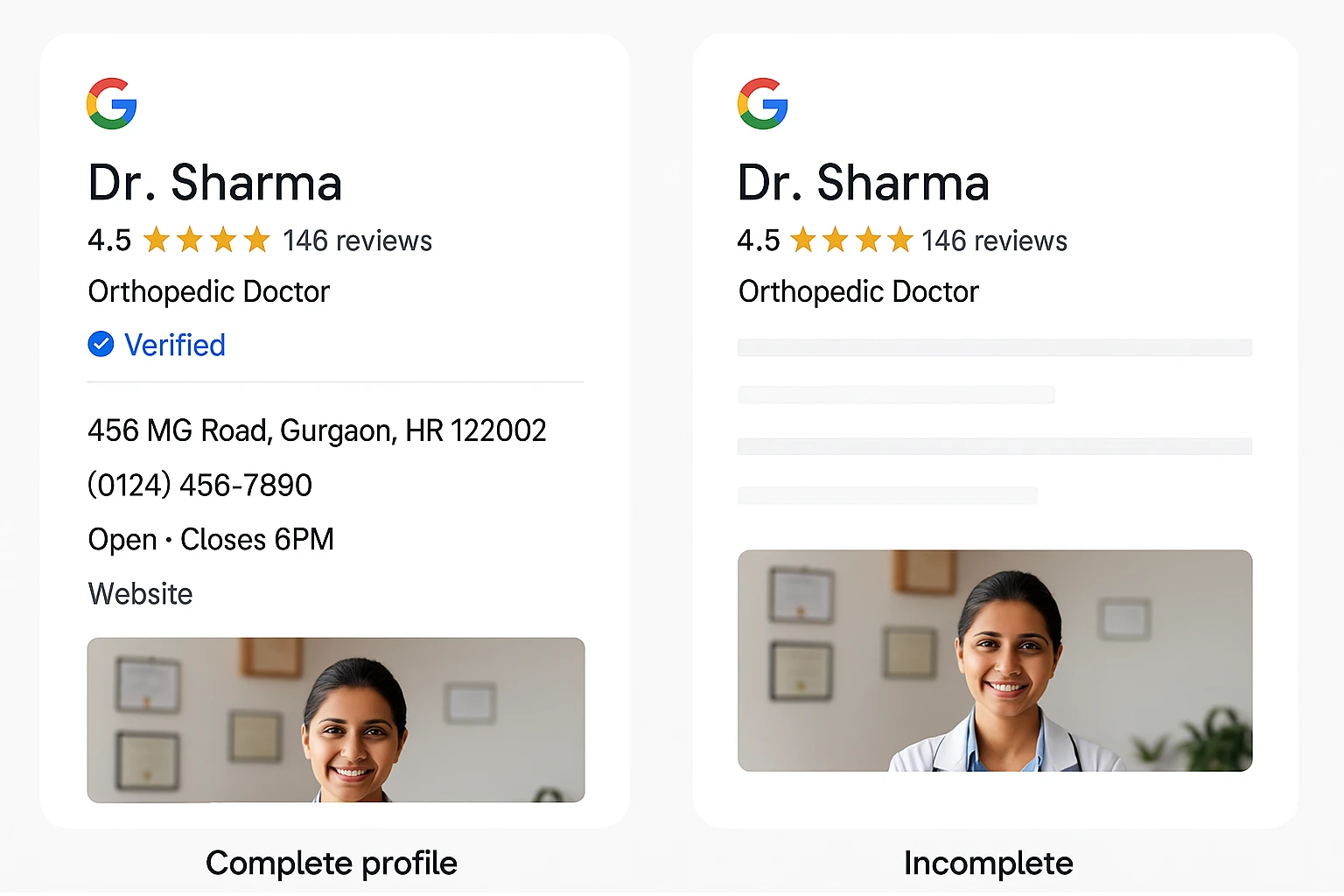 Google Business Profile setup for doctors in Gurgaon