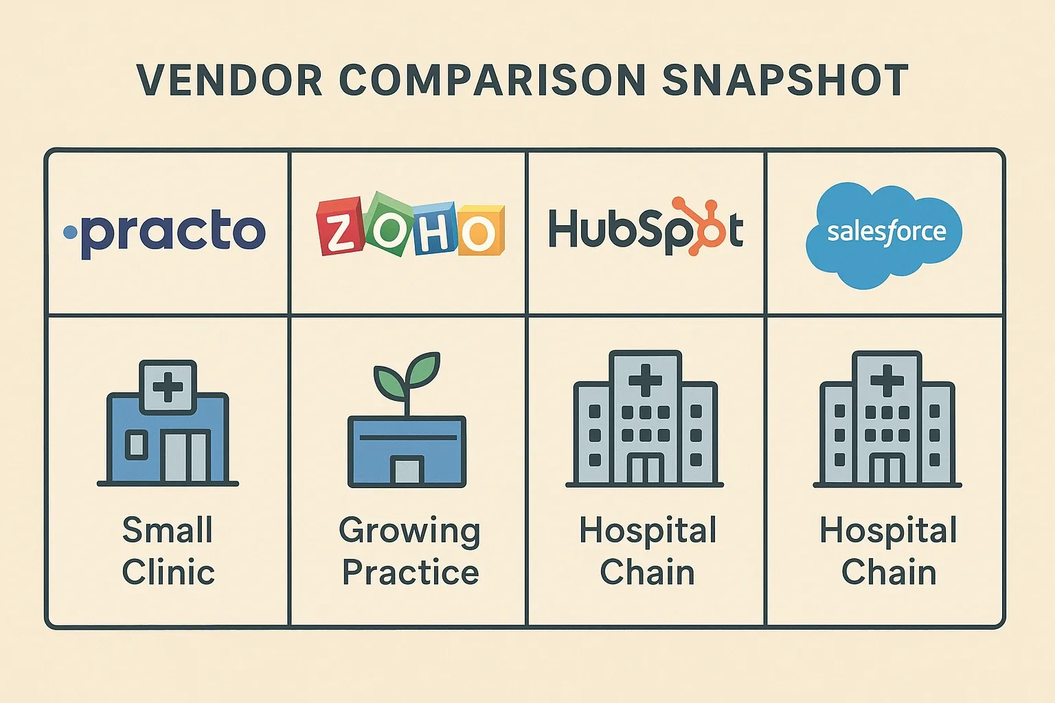 vendor comparison snapshot