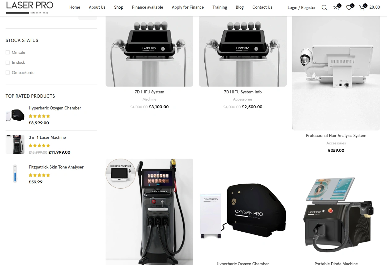 LaserPro International product catalog