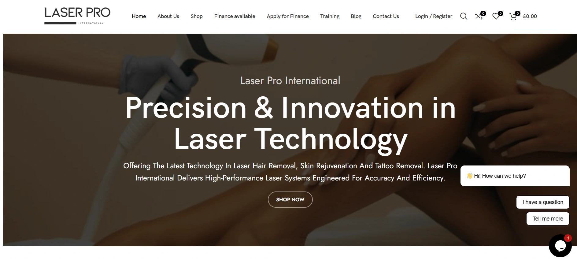 LaserPro International website homepage preview