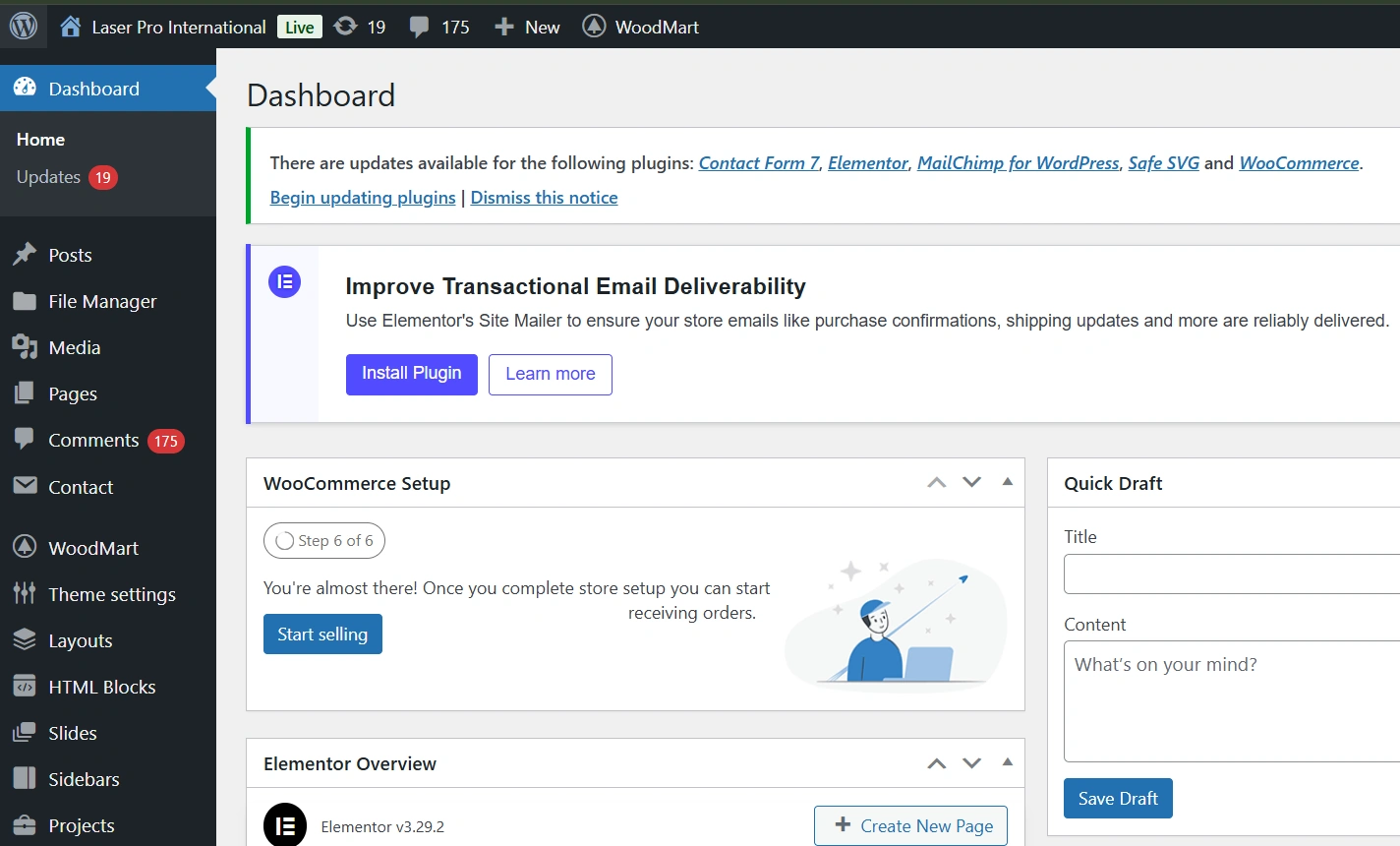 LaserPro International Wordpress