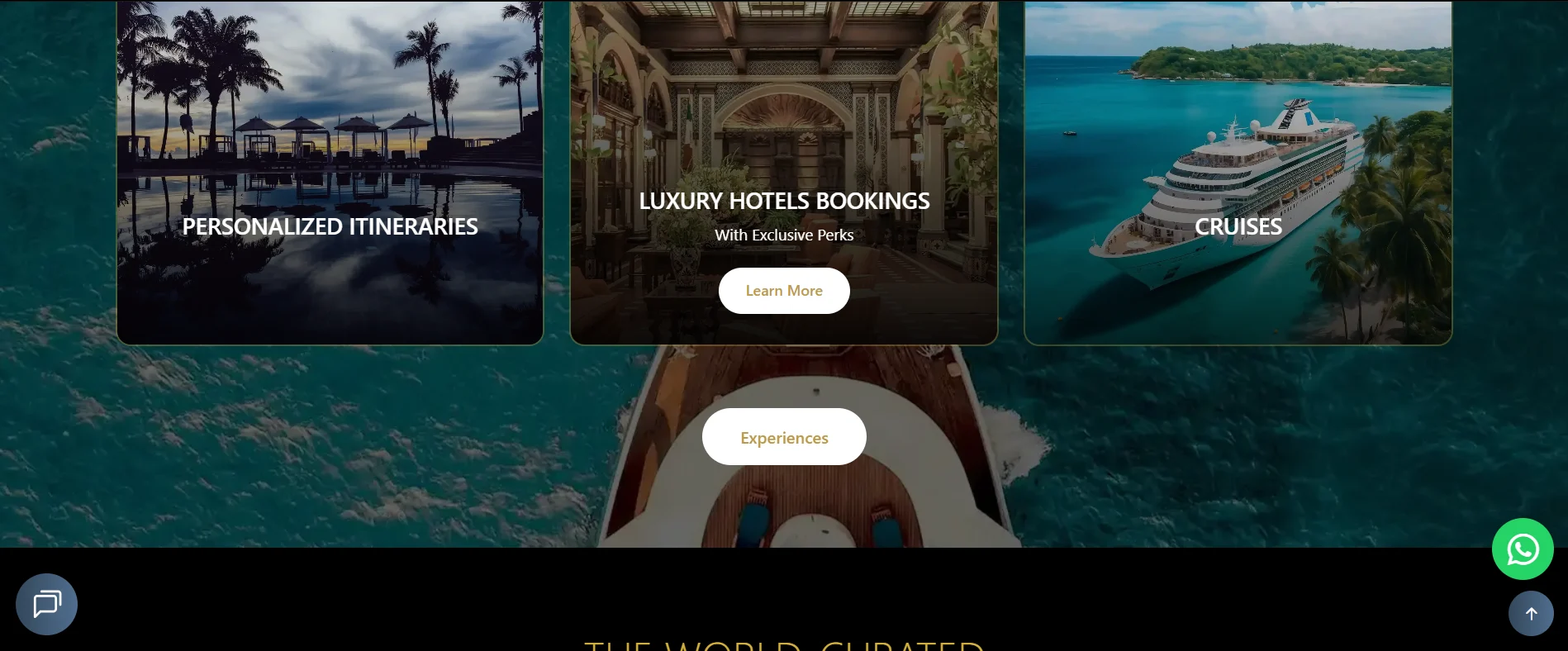 Parallax-style moving background section on Luxury Unlocked website