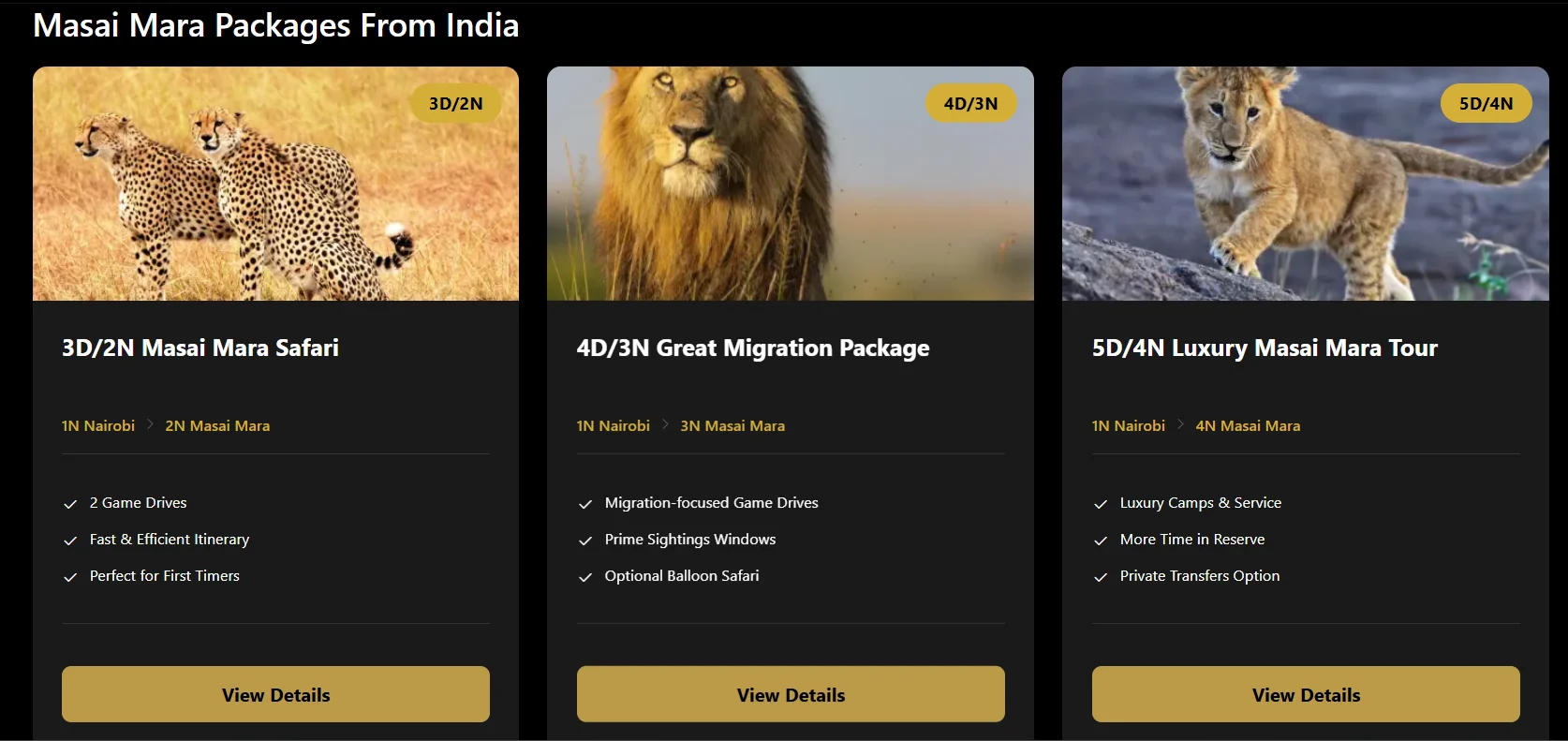 Luxury Unlocked services page showing curated luxury travel services layout