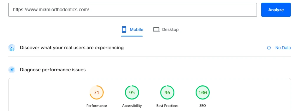 Improved results in SEO, Digital Marketing for dental clinic in Florida