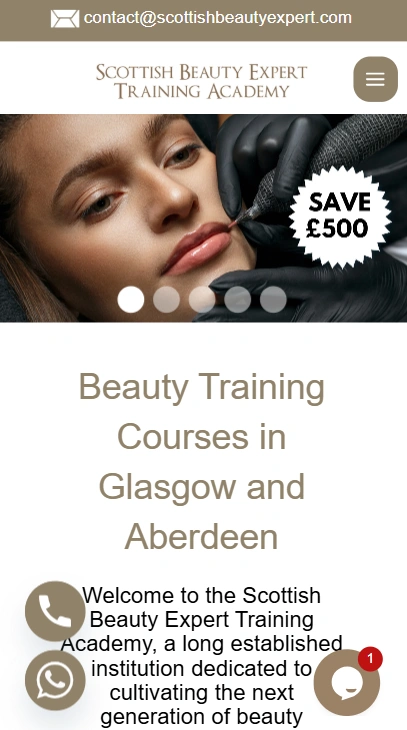 Scottish Beauty Expert mobile responsive website preview