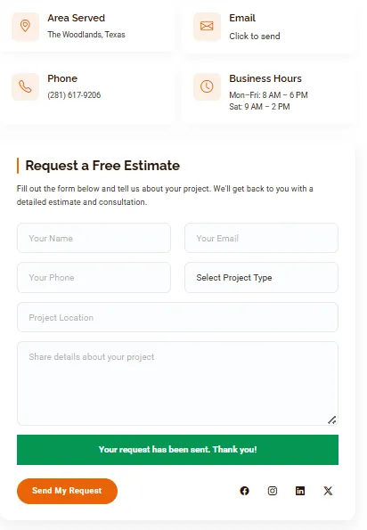 Lead capture and contact form concept