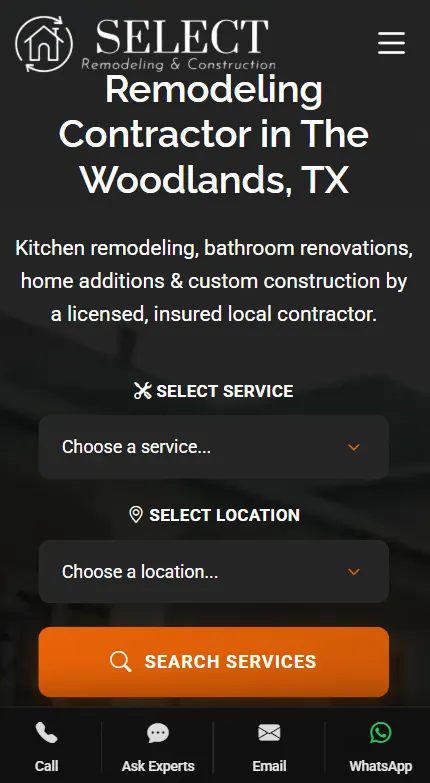 Mobile responsive contractor website preview